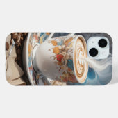 Coques Case-Mate iPhone Cappuccino avec grain de café (Verso (horizontal))