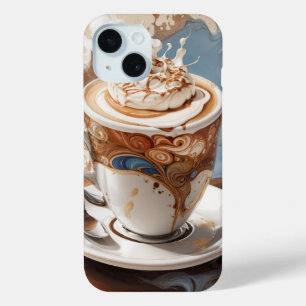 Coque Pour iPhone 15 Cappuccino avec mousse de crème