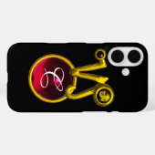 COQUES Case-Mate iPhone CAPRICORN GOLD ZODIAC SIGNE ROUGE RUBY MONOGRAMME (Verso (horizontal))