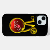 COQUES Case-Mate iPhone CAPRICORN GOLD ZODIAC SIGNE ROUGE RUBY MONOGRAMME (Verso (horizontal))