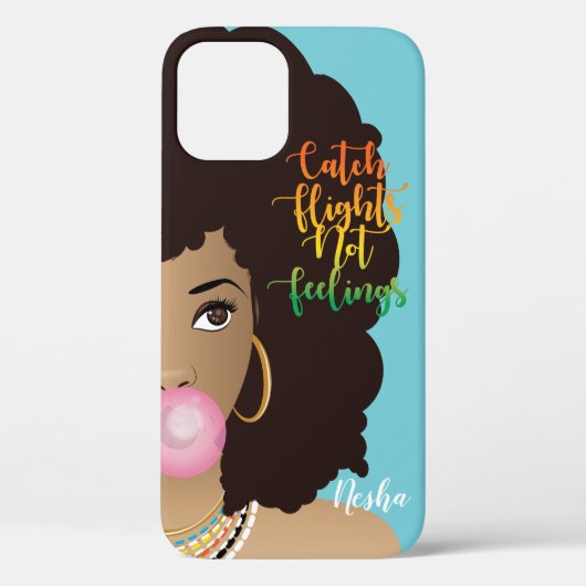 Coques Case-Mate iPhone Capture Vol Pas Sentiments, Femme Noire, Gomme Ble (Verso)