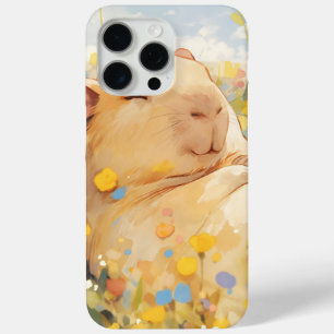Coque iPhone 15 Pro Max Capybara au repos dans des pâturages paisibles