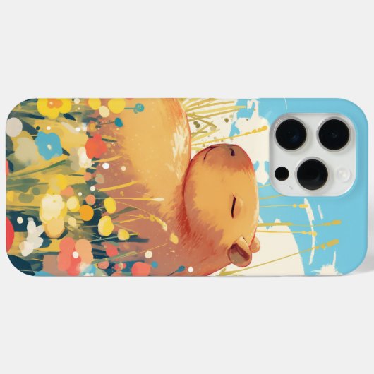 Coques Case-Mate iPhone Capybara dans un champ de rêves (Verso (horizontal))