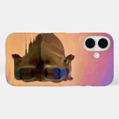 Coques Case-Mate iPhone Capybara émergeant d'un plan d'eau paisible (Verso (horizontal))