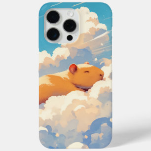 Coque iPhone 15 Pro Max Capybara rêver dans les nuages