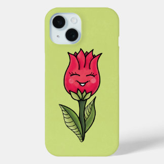 Coque Pour iPhone 15 Caractère Fleur mignonne Fille