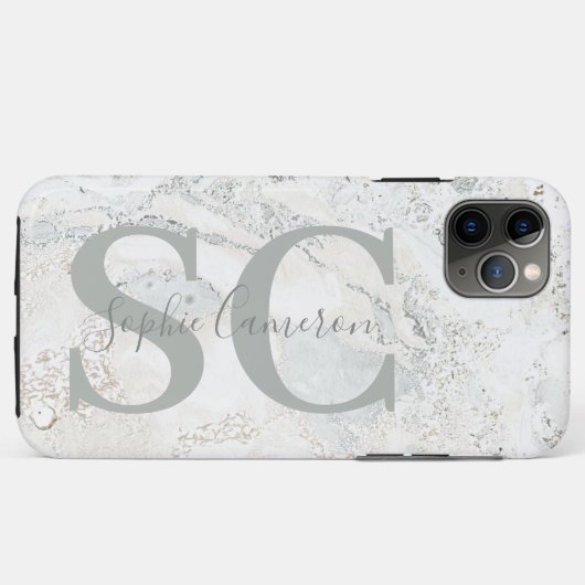 Coques Case-Mate iPhone Caractère graphique gras marbre initial (Dos (Horizontal))