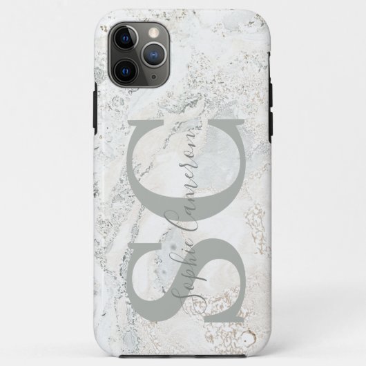 Coques Case-Mate iPhone Caractère graphique gras marbre initial (Dos)