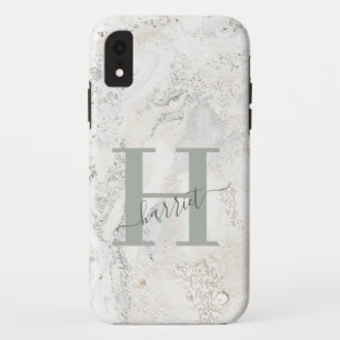 Case-Mate iPhone Case Caractère graphique gras marbre initial