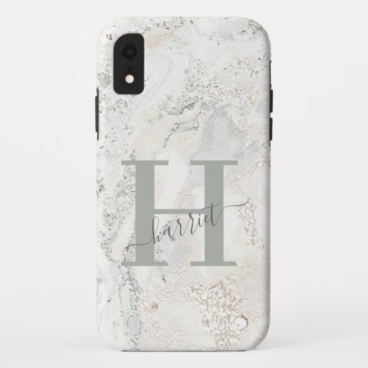Coques Case-Mate iPhone Caractère graphique gras marbre initial (Dos)