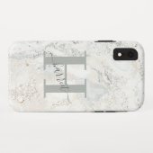 Coques Case-Mate iPhone Caractère graphique gras marbre initial (Dos (Horizontal))