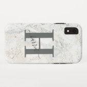 Coques Case-Mate iPhone Caractère graphique gras marbre initial (Dos (Horizontal))