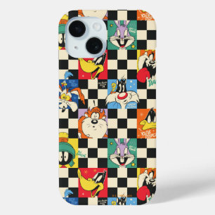 Coque Pour iPhone 15 Caractères LOONEY TUNES™ sur Checker noir et blanc