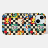 Coques Case-Mate iPhone Caractères LOONEY TUNES™ sur Checker noir et blanc (Verso (horizontal))