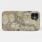 Coques Case-Mate iPhone Caraïbes - ancienne carte (Dos (Horizontal))