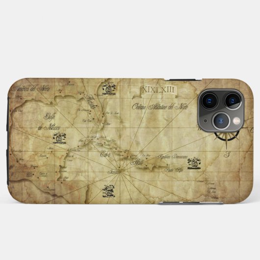 Coques Case-Mate iPhone Caraïbes - ancienne carte... (Dos (Horizontal))