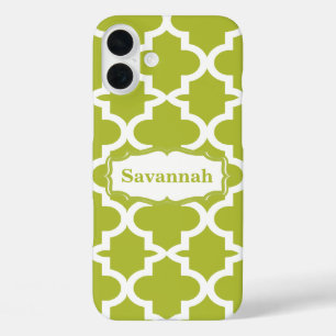 16 Plus Case Caraibes Lime Green Marocain Personnalisé iPhone