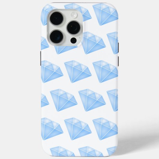 Coques Case-Mate iPhone Carat diamant bleu brillant (Verso)