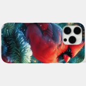 Coques Case-Mate iPhone Cardinal de Noël/hiver (Verso (horizontal))