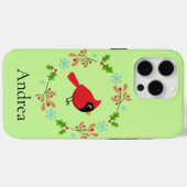 Coques Case-Mate iPhone Cardinal Rouge Cardinal Cardinal aux Fleurs (Verso (horizontal))