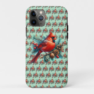 Case-Mate iPhone Case Cardinal sur une branche de pin avec des baies d'h