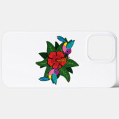 Coques Case-Mate iPhone Caricature à fleurs d'Hibiscus - W (Verso (horizontal))