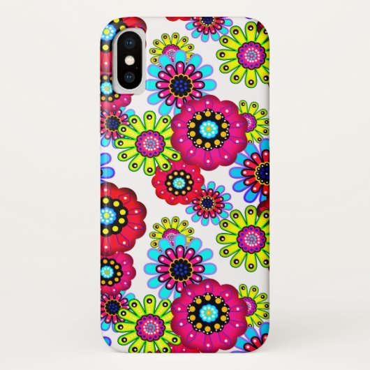Coques Case-Mate iPhone Caricature amusante Abstraite fleurs fleuris enfan (Dos)