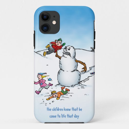 Coques Case-Mate iPhone Caricature amusante du tueur Snowman (Dos)