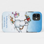 Coques Case-Mate iPhone Caricature amusante du tueur Snowman (Dos (Horizontal))