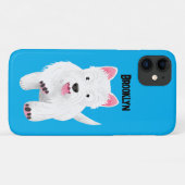 Coques Case-Mate iPhone Caricature blanche de terrier de l'ouest (Dos (Horizontal))
