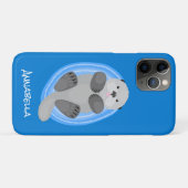 Coques Case-Mate iPhone Caricature bleu loutre de mer joyeux (Dos (Horizontal))