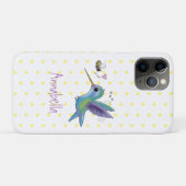 Coques Case-Mate iPhone Caricature de colibri d'abeille mignonne (Dos (Horizontal))