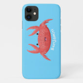 Coques Case-Mate iPhone Caricature de crabe rouge cuite (Dos)