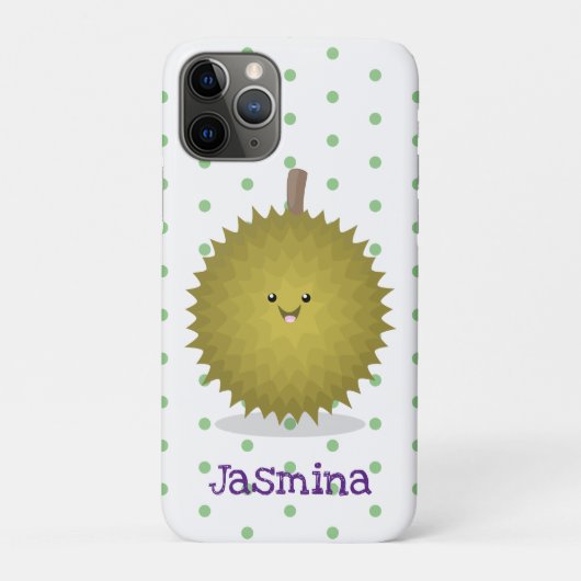 Coques Case-Mate iPhone Caricature de durian joyeux (Dos)