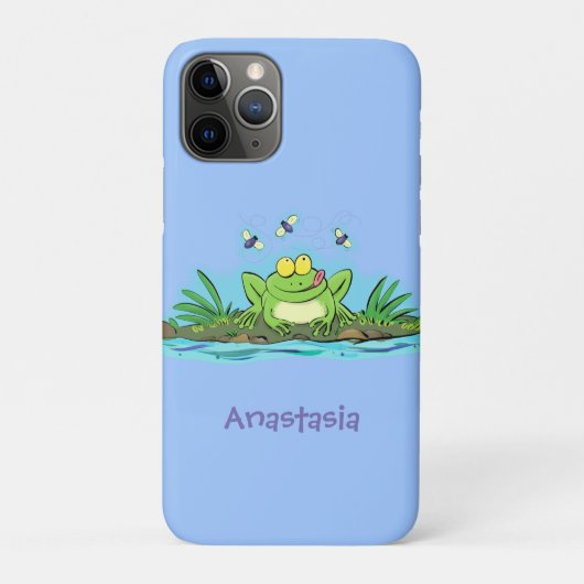 Coques Case-Mate iPhone Caricature de grenouille vert mignon (Dos)