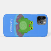 Coques Case-Mate iPhone Caricature de grenouille verte mignonne (Dos (Horizontal))