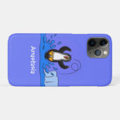 Coques Case-Mate iPhone Caricature de manchot joyeux sautant (Dos (Horizontal))