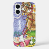 Coques Case-Mate iPhone Caricature de Noël Santa Claus Sleigh Reindeer (Verso)