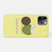 Coques Case-Mate iPhone Caricature de noix de coco kawaii joyeux (Dos (Horizontal))