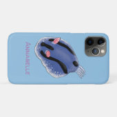 Coques Case-Mate iPhone Caricature de nudibranche bleu mignon (Dos (Horizontal))