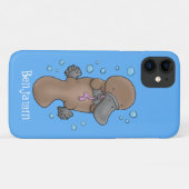 Coques Case-Mate iPhone Caricature de platypus bébé très heureuse (Dos (Horizontal))