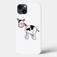 Caricature de vache noire et blanche.