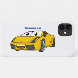 Case-Mate iPhone Case Caricature de voiture sport jaune joyeux