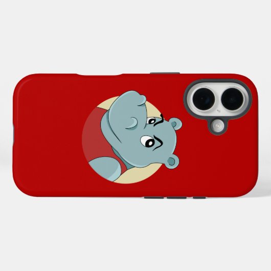 Coques Case-Mate iPhone Caricature d'hippopotame (Verso (horizontal))