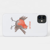 Coques Case-Mate iPhone Caricature d'oiseau rouge chantant mignon (Dos (Horizontal))