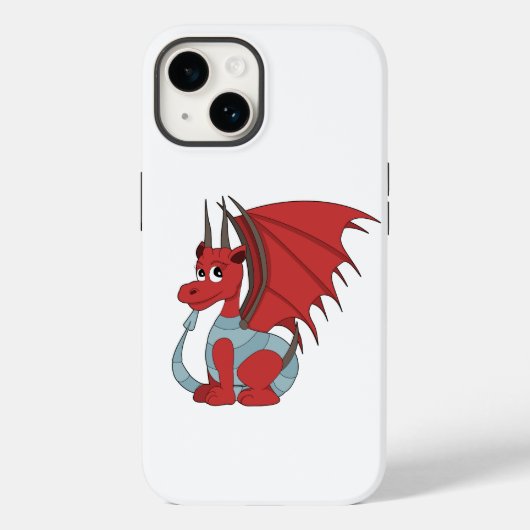 Coques Case-Mate iPhone Caricature Dragon Rouge (Verso)