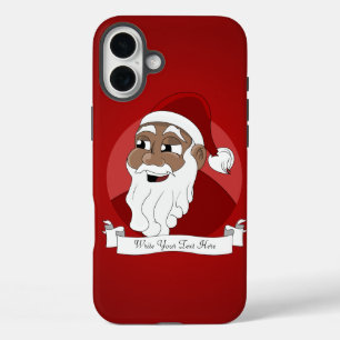 Coques iPhone 16 Plus Caricature du Père Noël noir