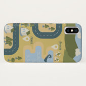Coques Case-Mate iPhone Caricature élégante paysage carte de voyage (Dos (Horizontal))