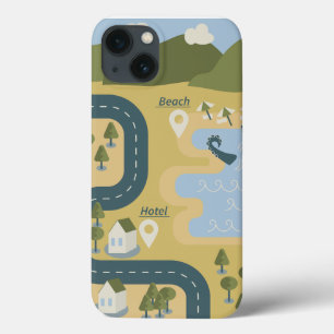 Case-Mate iPhone Case Caricature élégante paysage carte de voyage