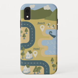 Case-Mate iPhone Case Caricature élégante paysage carte de voyage